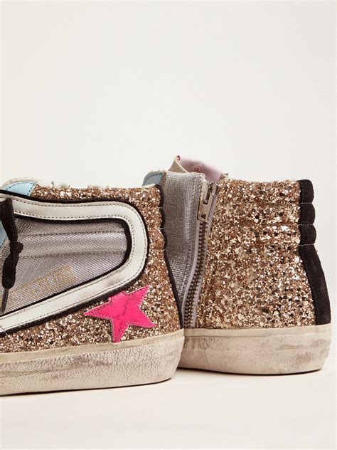 Slide LTD sneakers with glitter and fuchsia star .